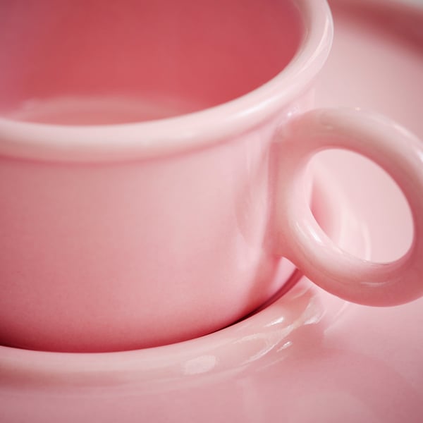 IKEA VINTERFINT Cup And Saucer Pink 2 Oz