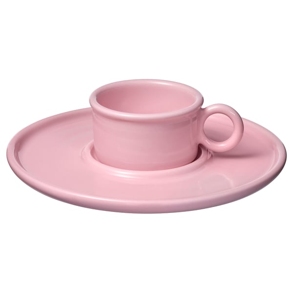 IKEA VINTERFINT Cup and saucer pink 2 oz