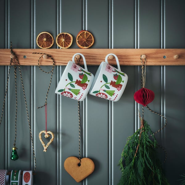 IKEA VINTERFINT Cup White/Christmas Pattern 12 Oz