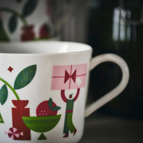 IKEA VINTERFINT Cup White/Christmas Pattern 12 Oz