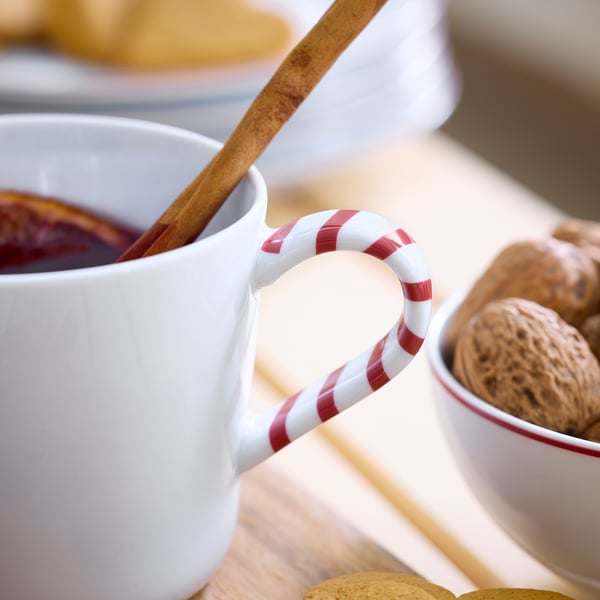 IKEA VINTERFINT Cup White/red 12 Oz