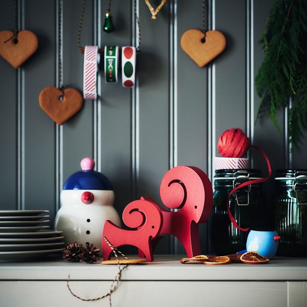 IKEA VINTERFINT Decoration Set Of 2 Goat Red