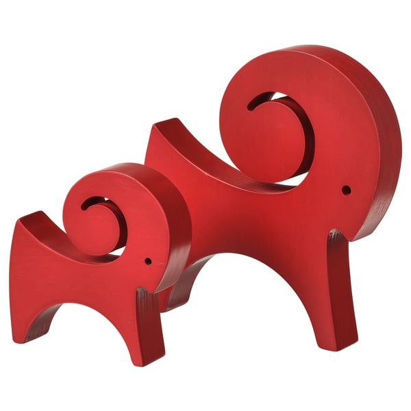IKEA VINTERFINT Decoration set of 2 goat red