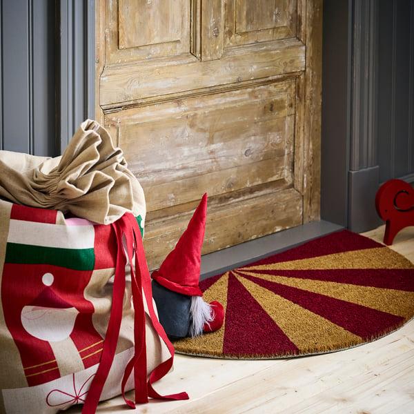 IKEA VINTERFINT Door Mat Stripe Coir/red 1 ' 8 "x2 ' 11 "