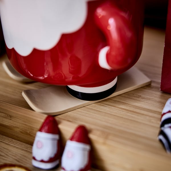 IKEA VINTERFINT Jar With Lid Santa Claus Red 34 Oz