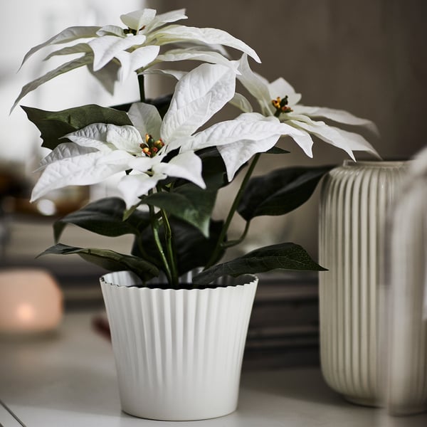 IKEA VINTERFINT Plant Pot White 4 ¾ "