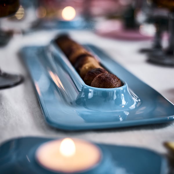 IKEA VINTERFINT Serving Plate Blue 15 ½x5 "