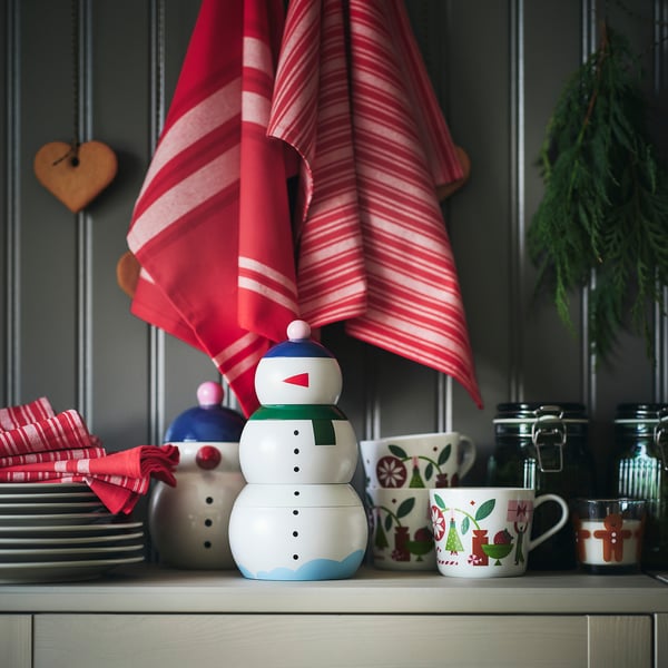IKEA VINTERFINT Tin With Lid Set Of 3 Snowman