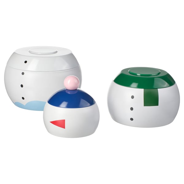 IKEA VINTERFINT Tin with lid set of 3 snowman