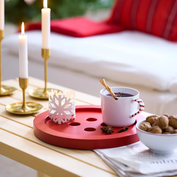 IKEA VINTERFINT Tray Button Red 12 "