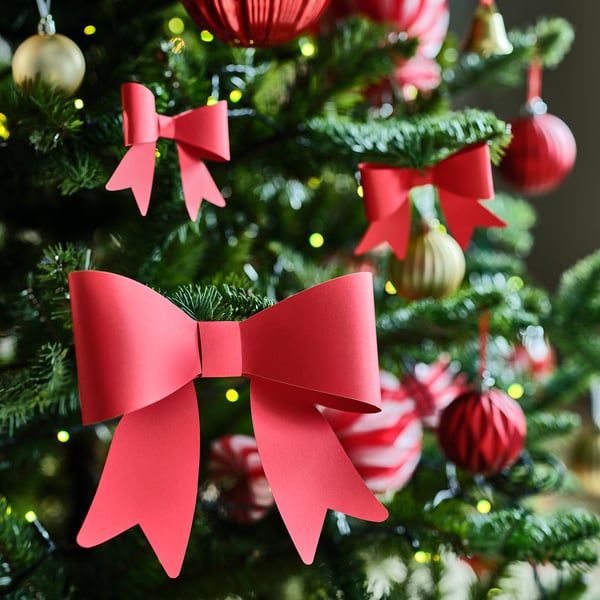IKEA VINTERFINT Tree Ornament Set Of 8 Bow Red