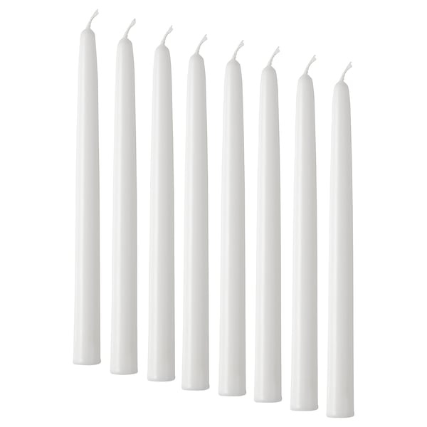IKEA VINTERFINT Unscented taper candle white 9 ¾ "