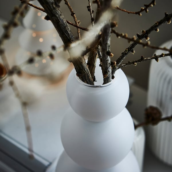 IKEA VINTERFINT Vase Frosted Glass/white 12 ½ "