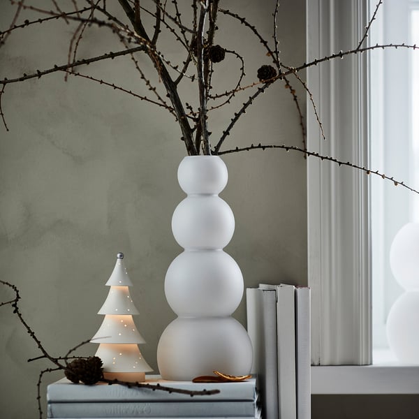 IKEA VINTERFINT Vase Frosted Glass/white 12 ½ "