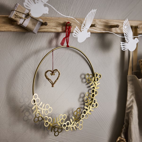 IKEA VINTERFINT Wreath Gold 10 ¾ "
