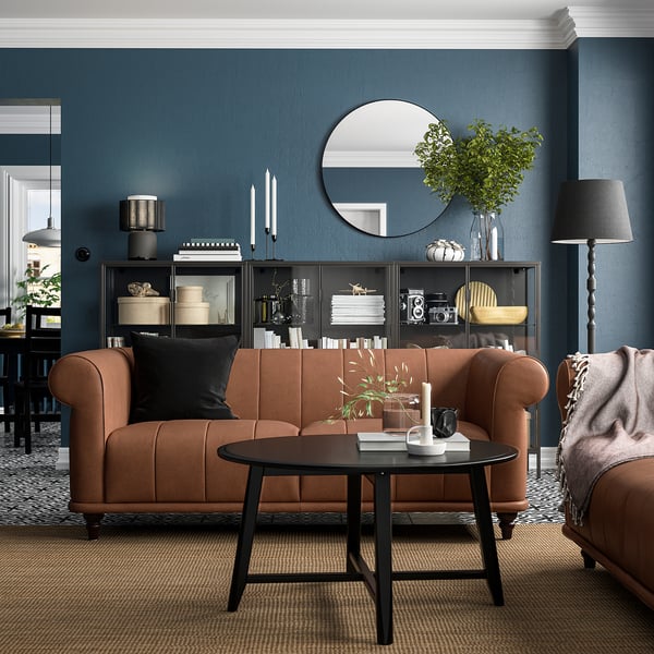 IKEA VISKAFORS Loveseat Högalid Brown/brown