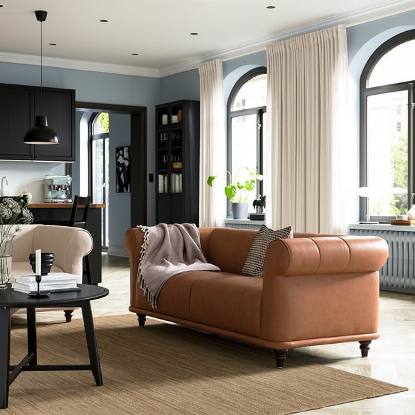 IKEA VISKAFORS Loveseat Högalid Brown/brown