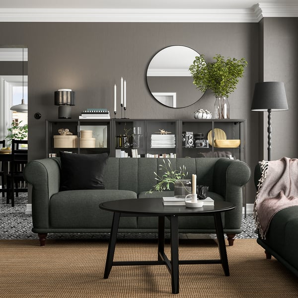 IKEA VISKAFORS Loveseat Lejde Gray/green/brown