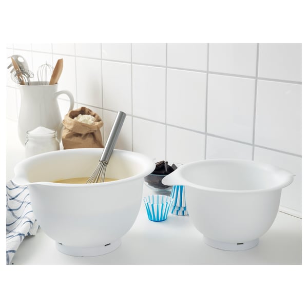 IKEA VISPAD Mixing Bowl Set Of 2 White