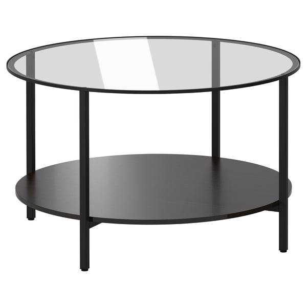 IKEA VITTSJÖ Coffee table black-brown/glass 29 1/2 "
