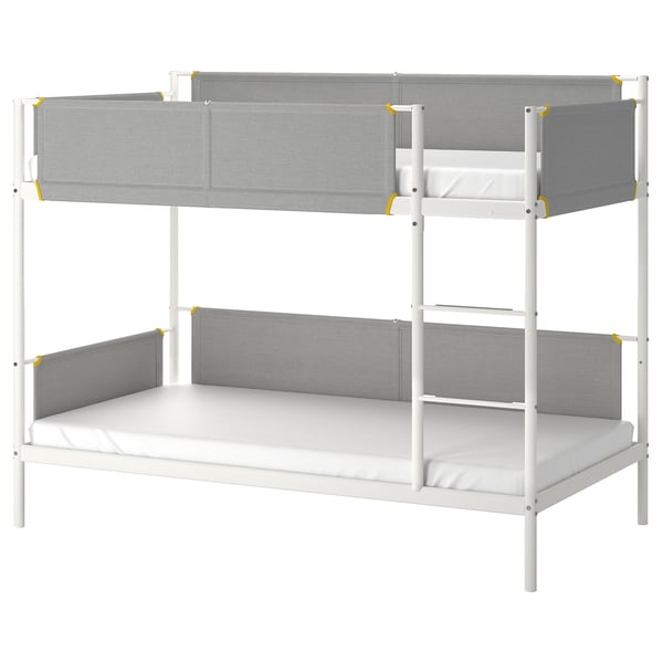 IKEA VITVAL Bunk bed frame white/light gray Twin