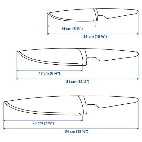 IKEA VÖRDA 3-piece Knife Set