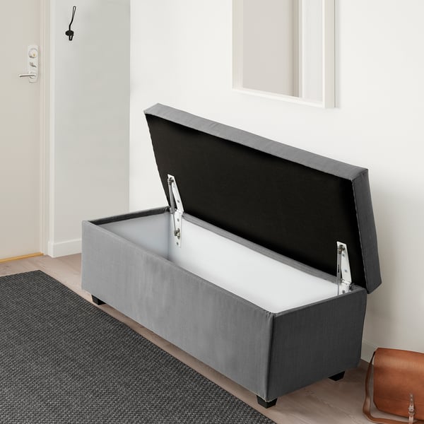 IKEA INNDYR Storage Bench Nordvalla Dark Gray/black
