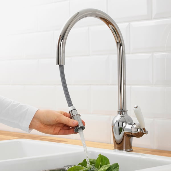 IKEA INSJÖN Kitchen Faucet With Pull-out Spout Chrome Plated