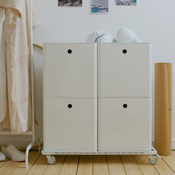 IKEA INVALLNING Utility Cart For Boxes White 26 3/4x15 3/8 "