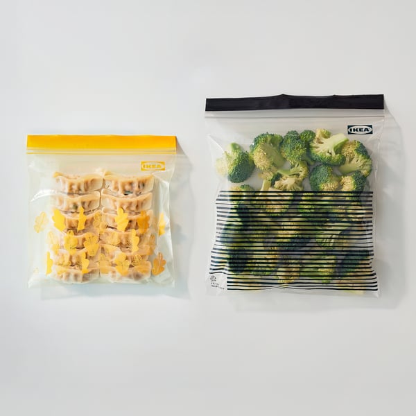 IKEA ISTAD Resealable Bag Patterned Black/yellow 3/1 Qt