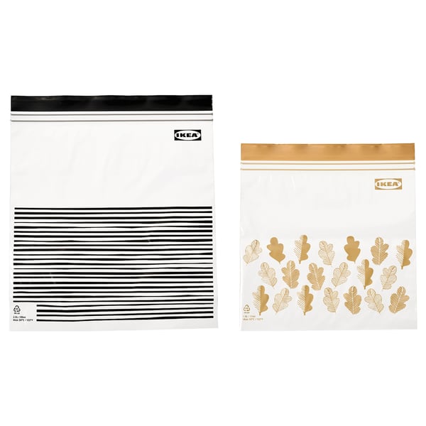 IKEA ISTAD Resealable bag patterned black/yellow 3/1 qt