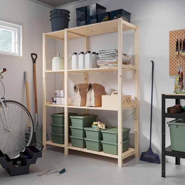 IKEA IVAR 2 Section Shelving Unit Pine 52 3/4x19 5/8x70 1/2 "