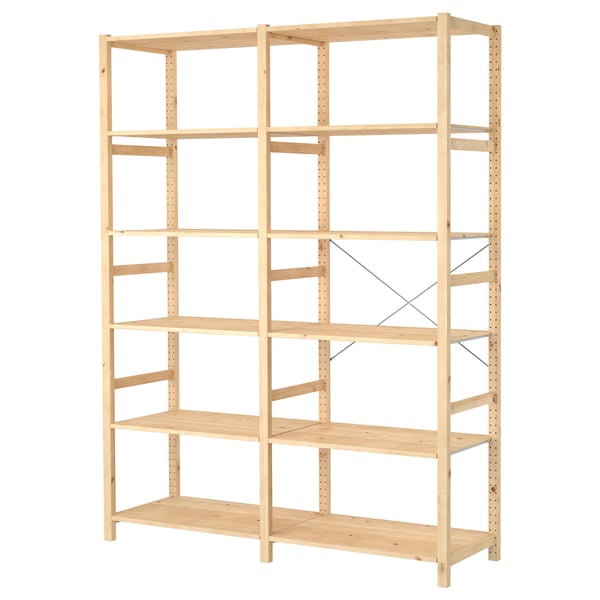 IKEA IVAR 2 section shelving unit pine 68 1/2x19 5/8x89 "