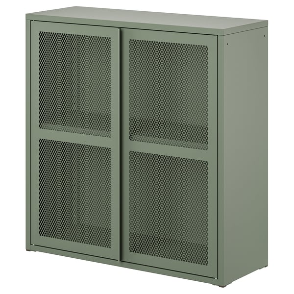 IKEA IVAR Cabinet with doors gray-green mesh 31 1/2x32 5/8 "