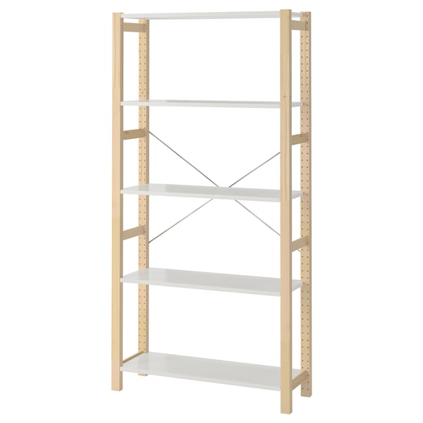 IKEA IVAR Shelf unit pine/metal white 35x11 3/4x70 1/2 "