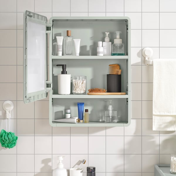 IKEA IVÖSJÖN Mirror Cabinet With 1 Door Green 17 3/8x5 7/8x23 1/4 "