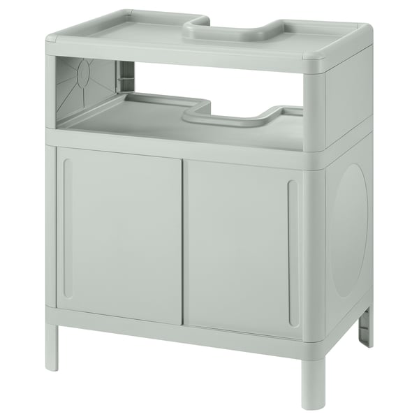 IKEA IVÖSJÖN Sink base cabinet with sliding doors/green 19 5/8x13x22 1/2 "