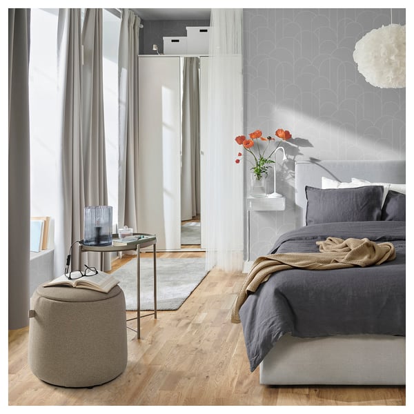 IKEA JÄRRESTAD Pouffe With Storage/Tonerud Dark Beige