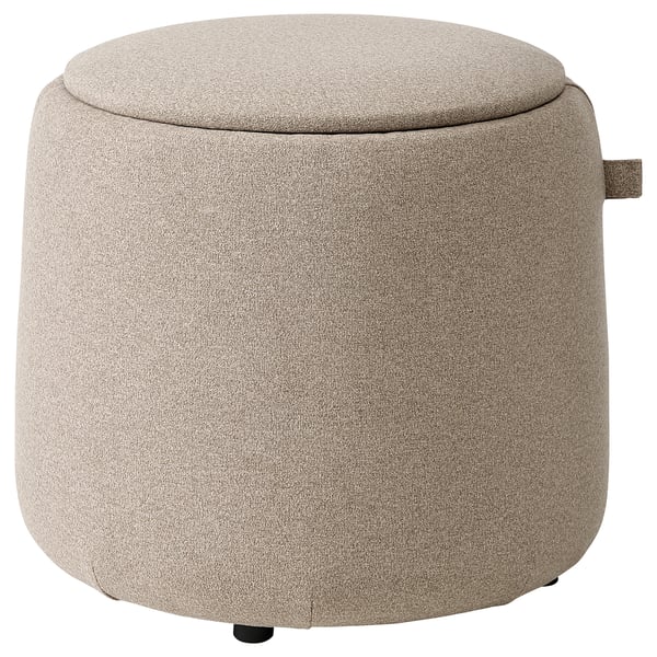 IKEA JÄRRESTAD Pouffe with storage/Tonerud dark beige