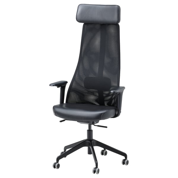 IKEA JÄRVFJÄLLET Office chair with armrests Glose black