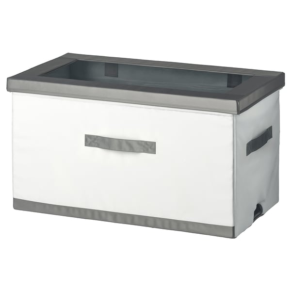IKEA JÄTTEBJÖRN Box with lid white/gray 32x17 ¾x17 ¼ "