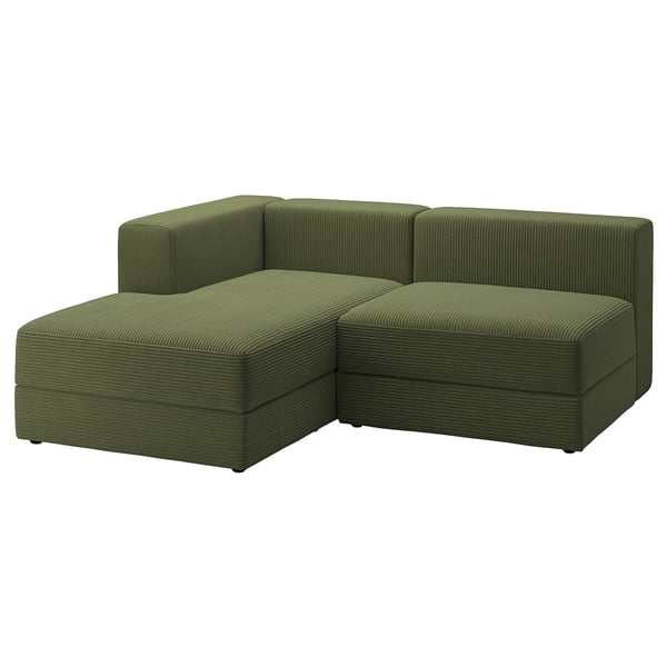IKEA JÄTTEBO 2.5-seat mod sofa w chaise left/Samsala dark yellow-green