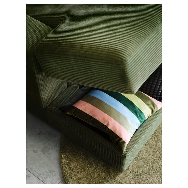 IKEA JÄTTEBO 3.5-seat Mod Sofa W Chaise Armrests Samsala/dark Yellow-green
