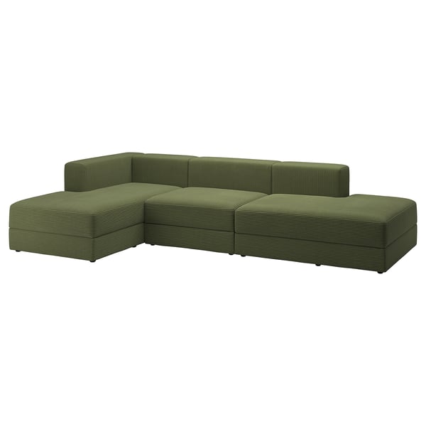 IKEA JÄTTEBO 3.5-seat mod sofa w chaise Samsala dark yellow-green