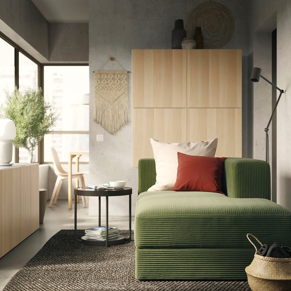 IKEA JÄTTEBO Chaise Module Right With Armrest/Samsala Dark Yellow-green