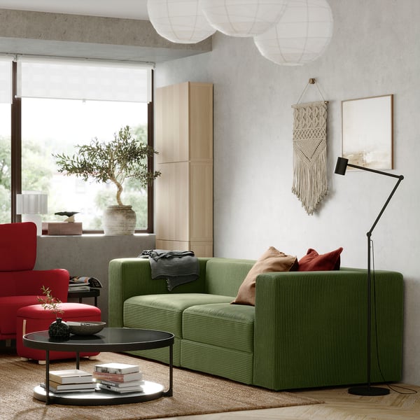 IKEA JÄTTEBO Sectional 3-seat Samsala Dark Yellow-green