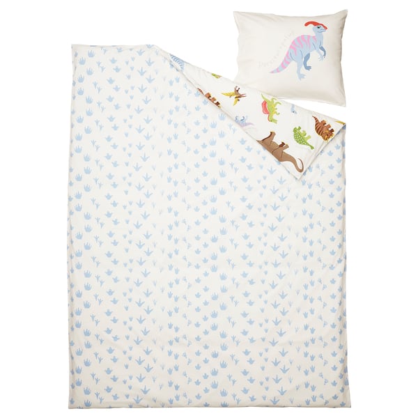 IKEA JÄTTELIK Duvet Cover And Pillowcase(s) Dinosaurs/white Twin