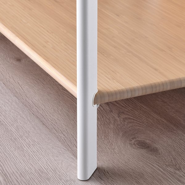 IKEA JÄTTESTA Side Table White/light Bamboo 37 3/8x11 3/4 "