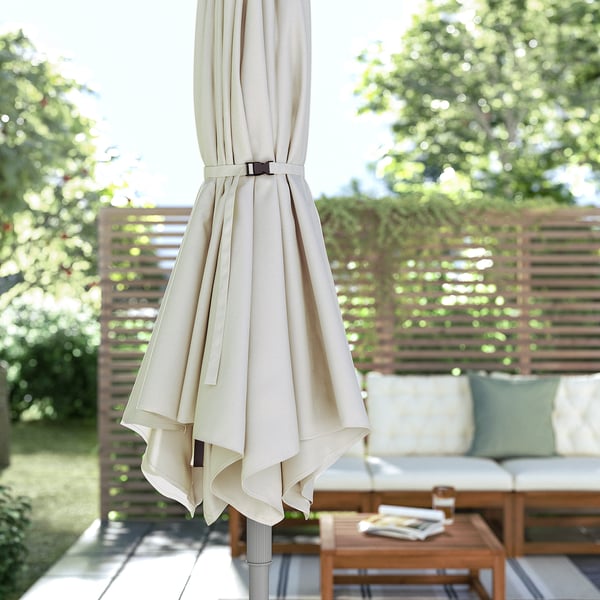 IKEA JOGGESÖ / IGGÖN Umbrella With Base Tilting Light Grey-beige/dark Gray 118 1/8 "