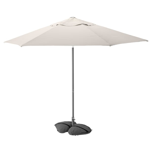 IKEA JOGGESÖ / IGGÖN Umbrella with base tilting light grey-beige/dark gray 118 1/8 "